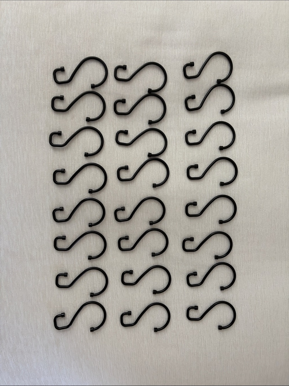 Threshold Black Shower Curtain Hooks: Set of 24